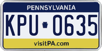 PA license plate KPU0635