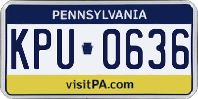 PA license plate KPU0636
