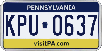 PA license plate KPU0637