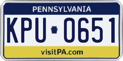 PA license plate KPU0651