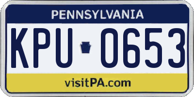 PA license plate KPU0653
