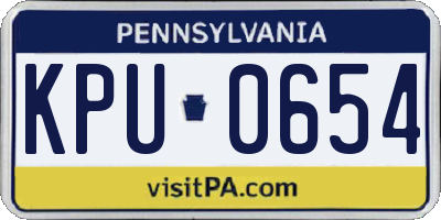 PA license plate KPU0654
