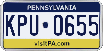 PA license plate KPU0655