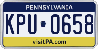 PA license plate KPU0658