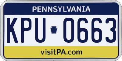 PA license plate KPU0663