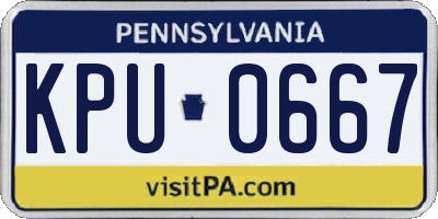 PA license plate KPU0667