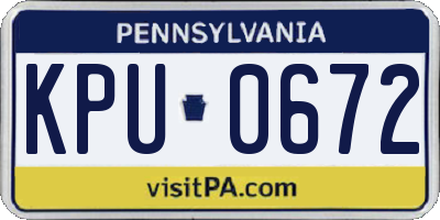 PA license plate KPU0672