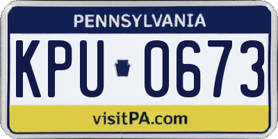 PA license plate KPU0673