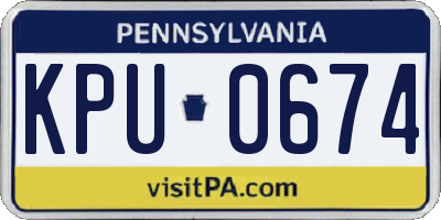 PA license plate KPU0674