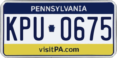 PA license plate KPU0675