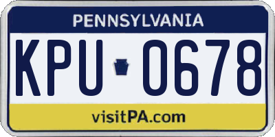 PA license plate KPU0678