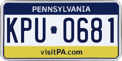 PA license plate KPU0681