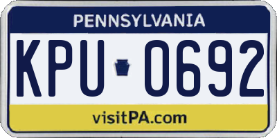 PA license plate KPU0692