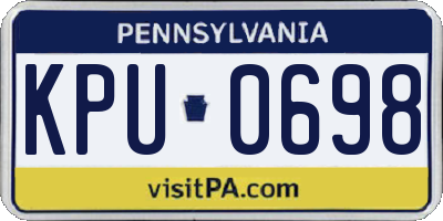 PA license plate KPU0698
