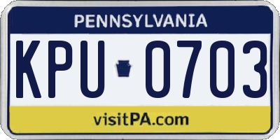 PA license plate KPU0703