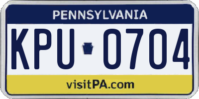 PA license plate KPU0704