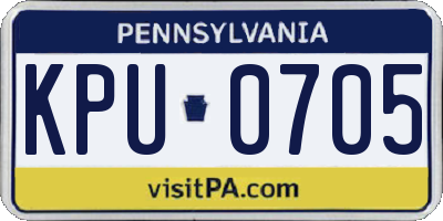 PA license plate KPU0705