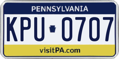 PA license plate KPU0707