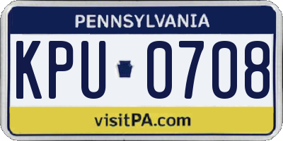PA license plate KPU0708