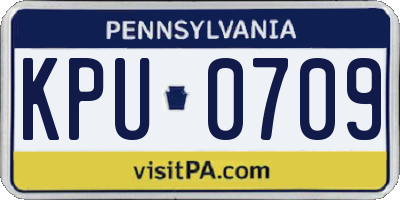 PA license plate KPU0709