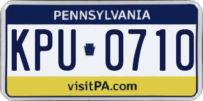 PA license plate KPU0710