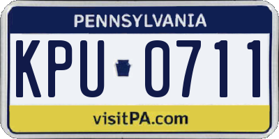 PA license plate KPU0711
