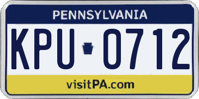 PA license plate KPU0712