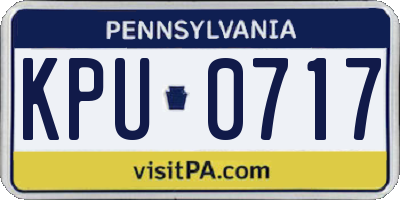 PA license plate KPU0717