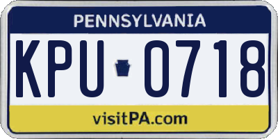 PA license plate KPU0718