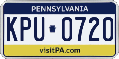 PA license plate KPU0720