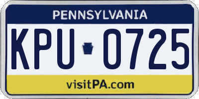 PA license plate KPU0725