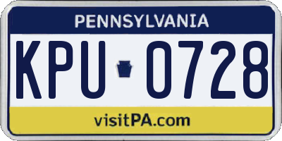 PA license plate KPU0728