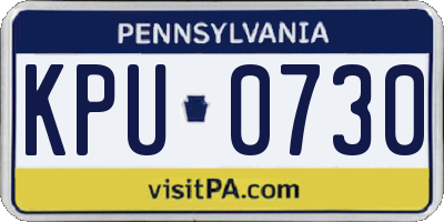PA license plate KPU0730