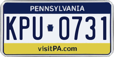 PA license plate KPU0731