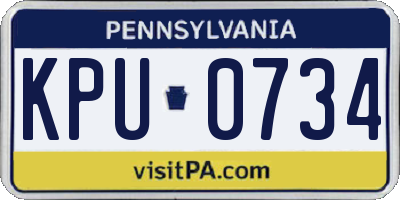 PA license plate KPU0734