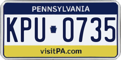 PA license plate KPU0735