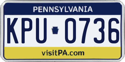 PA license plate KPU0736