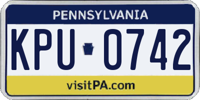 PA license plate KPU0742