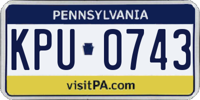 PA license plate KPU0743