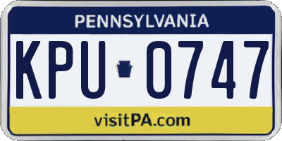 PA license plate KPU0747