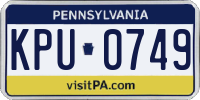 PA license plate KPU0749