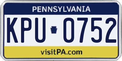 PA license plate KPU0752