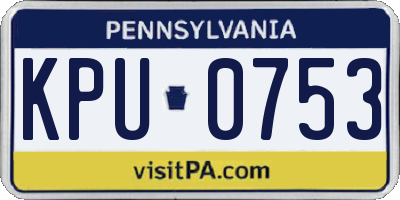 PA license plate KPU0753