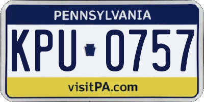 PA license plate KPU0757