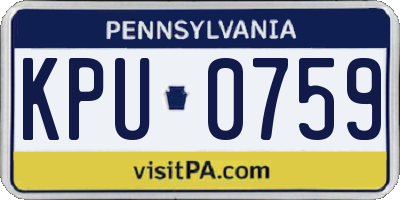 PA license plate KPU0759