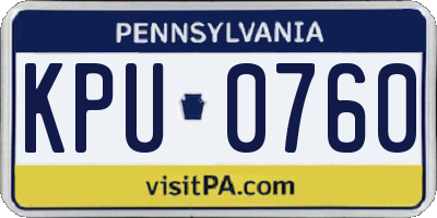 PA license plate KPU0760