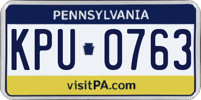 PA license plate KPU0763
