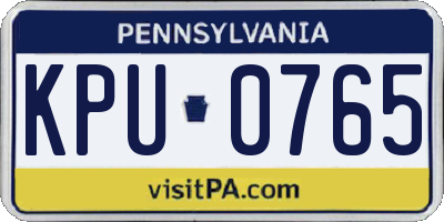 PA license plate KPU0765