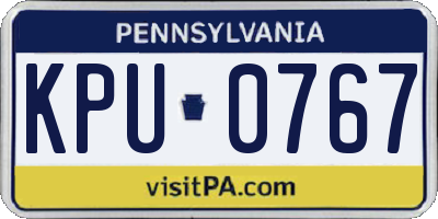 PA license plate KPU0767