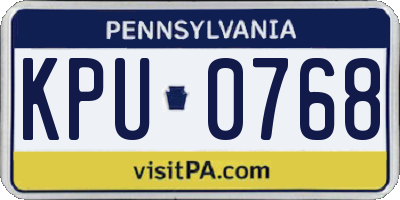 PA license plate KPU0768